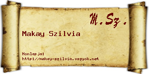 Makay Szilvia névjegykártya